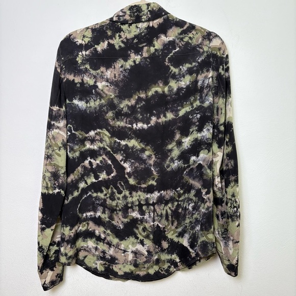 EQUIPMENT FEMME Silk Blouse Camo Batik Tie Die Multicolor S - Picture 3 of 17